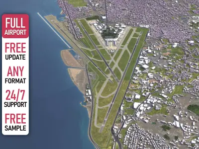 Beirut - Rafic Hariri 3D Airport Low-poly 3D model