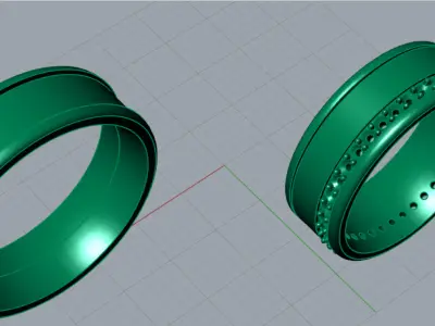 wedding couple ring cr0034 3D print model