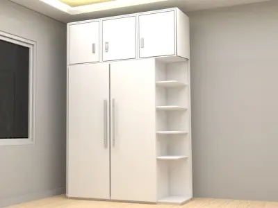 Modern wooden wardrobe 3D model