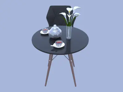 Coffee table chair 3D model
