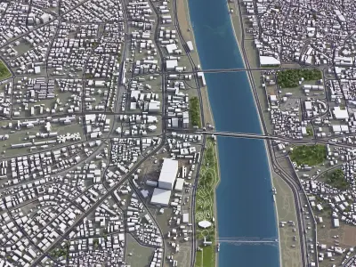 Ahmedabad - City 3D Model Low-poly 3D model
