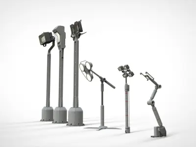 sci fi lighting 4 3D model