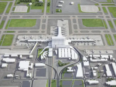 Oslo Gardermoen Airport Low-poly 3D model