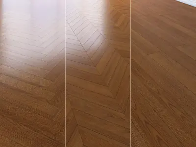 Parquet natural Chevron herringbone linear Low-poly 3D model