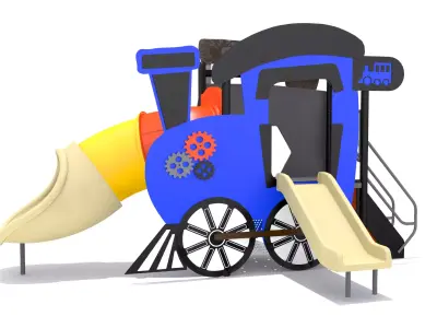 Locomotive Train Playground Low-poly 3D model