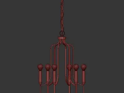 Pendant Light Iron Chandelier 3D model