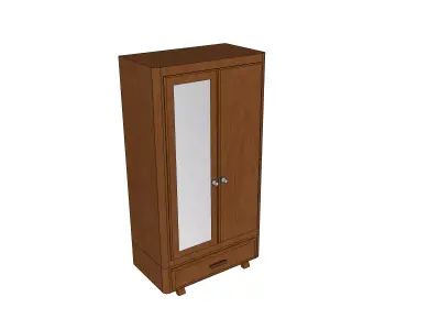 Antique Timber Wardrobe with Drawer Carpentered Craft Malaysia  3D model