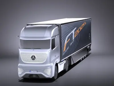 Mercedes-Benz FT 2025 Future Truck with trailer VRAY 3D model