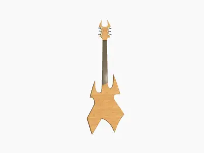 Electric Guitar H09 Light Wood - Music Instrument Design Low-poly 3D model