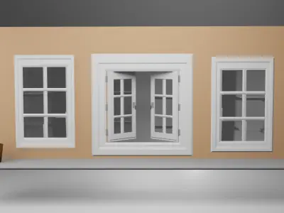 French Style window Free 3D model
