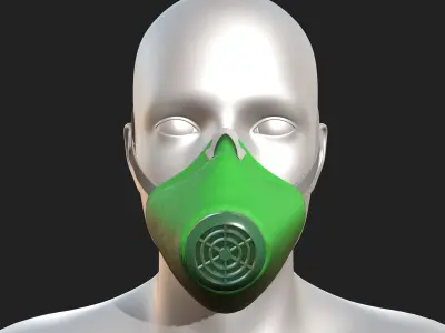 Gas mask helmet 3d safety isolated fantasy futuristic  Low-poly 3D model