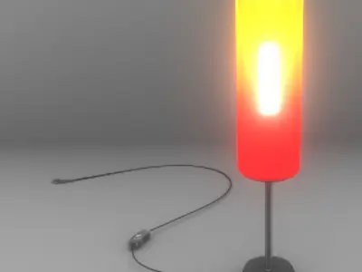 A Tablelamp with rigged cable Free 3D model