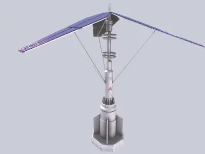 Scifi solar panel Low-poly 3D model