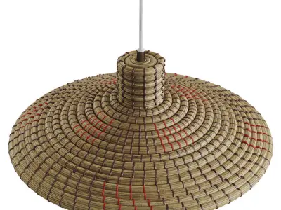 Sonder Living Nellcote Dome Pendant with Wood Accents 3D model