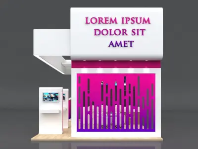 Exhibition Stand Booth Stall 8x5m Height 500cm 4 Side Open 3D model