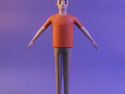 Young Man Character Free low-poly 3D model