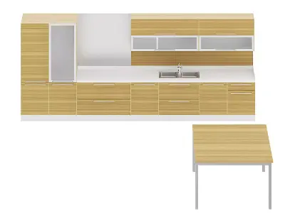 Kitchen Furniture Set 4 3D model