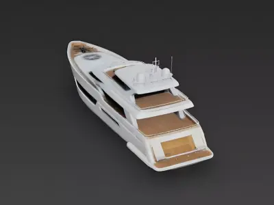 Modern Luxury Superyacht 3D Model Low-poly 3D model