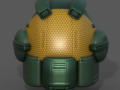 Helmet scifi military futuristic technology fantasy  Low-poly 3D model