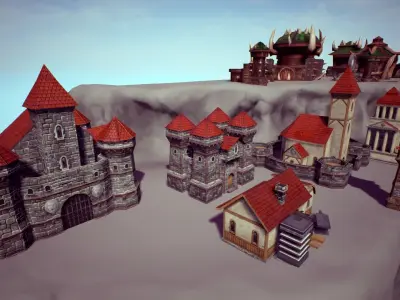 RTS Fantasy Buildings Low-poly 3D model