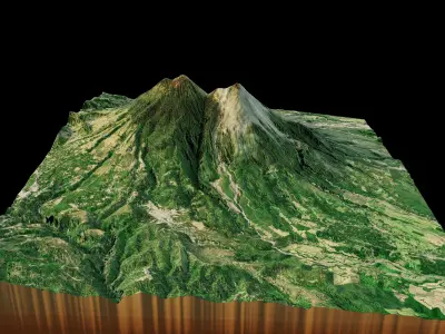 Fuego volcano and acatenango terrain 3d model 3D model