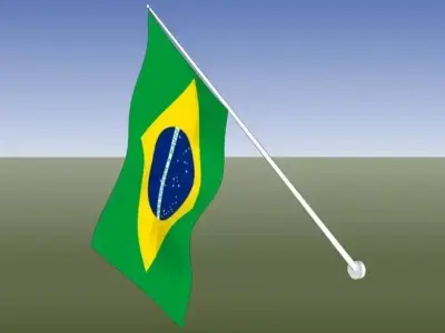 Brazil flag - wall mount 3D model