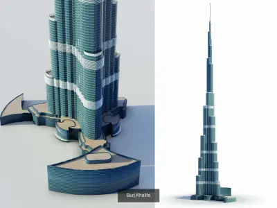 Tallest buildings in the world 3D Model Pack