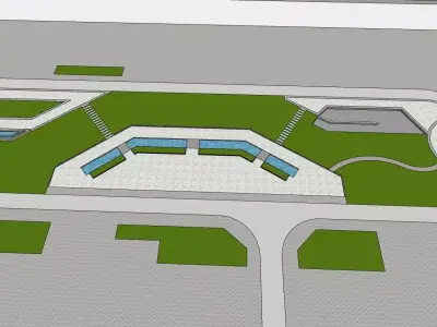 mini landscape park for housing society 3D model