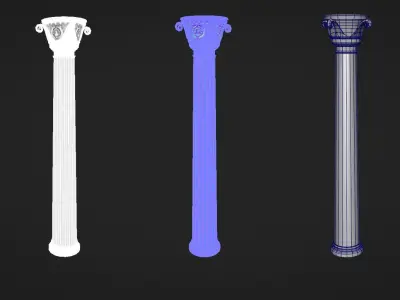 Low poly colomn column Low-poly 3D model