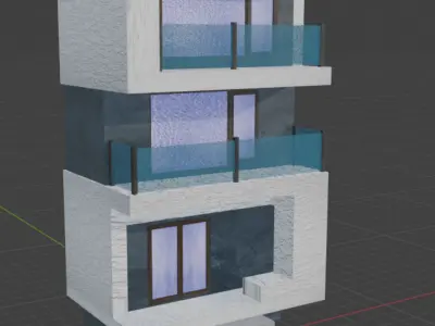 Modular Apartment Building Game Ready Asset Low-poly 3D model