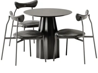Dragonfly Chair by District Eight and Burin Table by Viccarbe 3D model