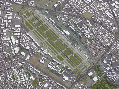 San Jose Airport Low-poly 3D model