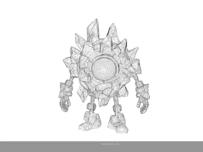 Low Poly Stylized Rock Crystal Elemental - PBR Low-poly 3D model