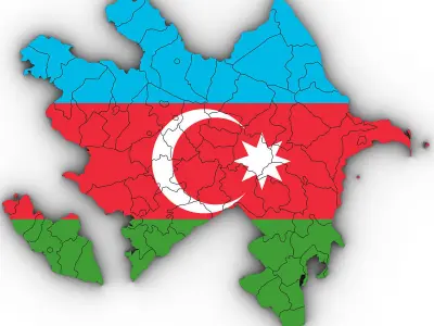 3d Political Map of Azerbaijan 3D model