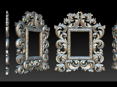 3D Frame - Wood Carving STL Model for CNC Router 3D print model