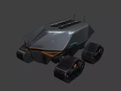 Futuristic Sci-Fi Tracked Rover Vehicle Low-poly 3D model