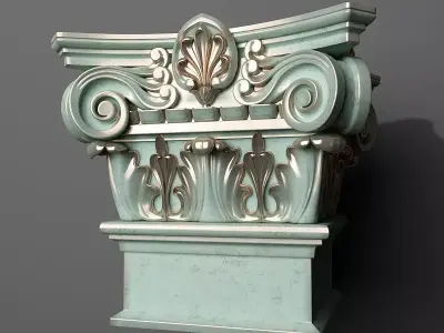 Capital ornately decorated column 3D print model