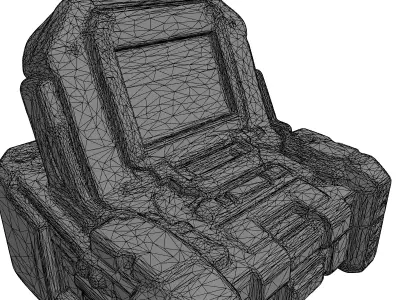 SciFi Rugged Control Panel Device Low-poly 3D model