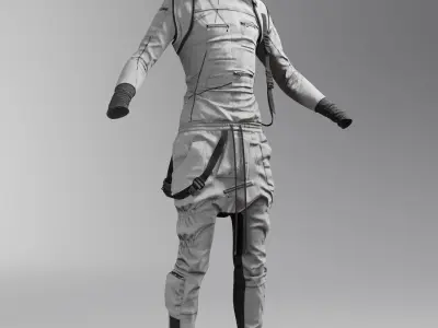 Clothes outfit 3D model Low-poly 3D model