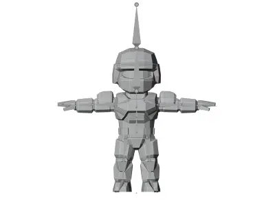 Low poly sci fi Soldier Low-poly 3D model