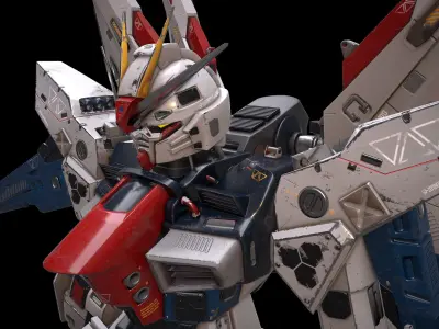 Gundam robot Low-poly 3D model