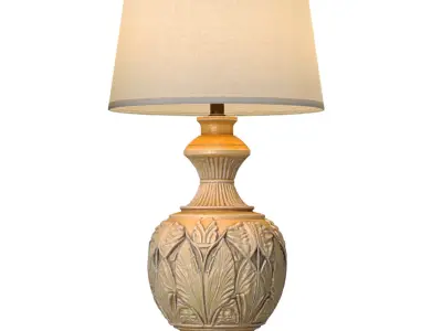 Rustic Solid Wood Table Lamp Rural Provence Bedroom Lamp 3D model