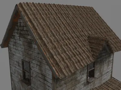Abandoned Wooden House Low-poly 3D model