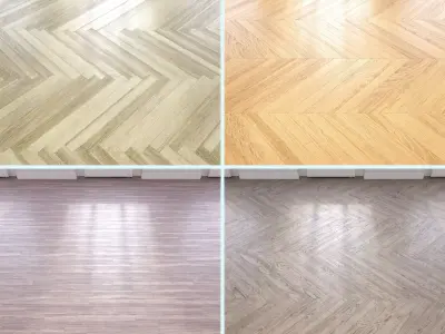 Parquet - Laminate - Wooden floor 4 in 1 Low-poly 3D model