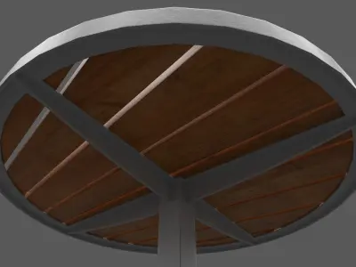 Park table Low-poly 3D model