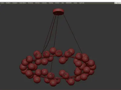 LINDA glass ball chandelier Low-poly 3D model
