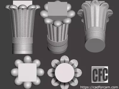 Egyptian Palm Leaf Capital - 3d model for CNC 3D model