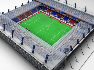 Soccer football stadium high detail 3D model