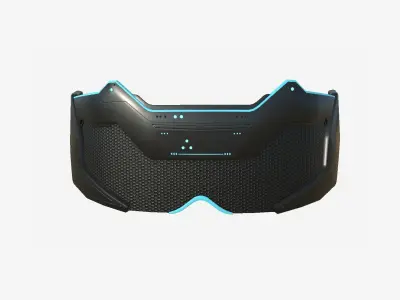 SciFi Glasses F07 Black Grid - Character Design Fashion Low-poly 3D model