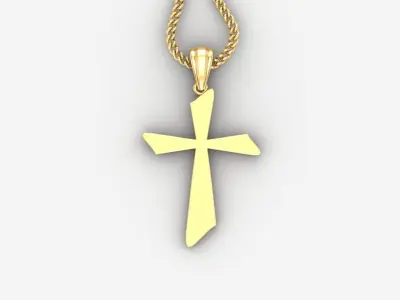 Light Gold 18K Cross Pendant 1CP024 3D print model purchase